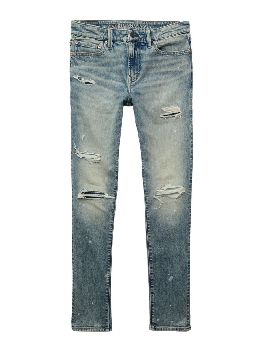 Jeans skinny American Eagle lavado obscuro para hombre