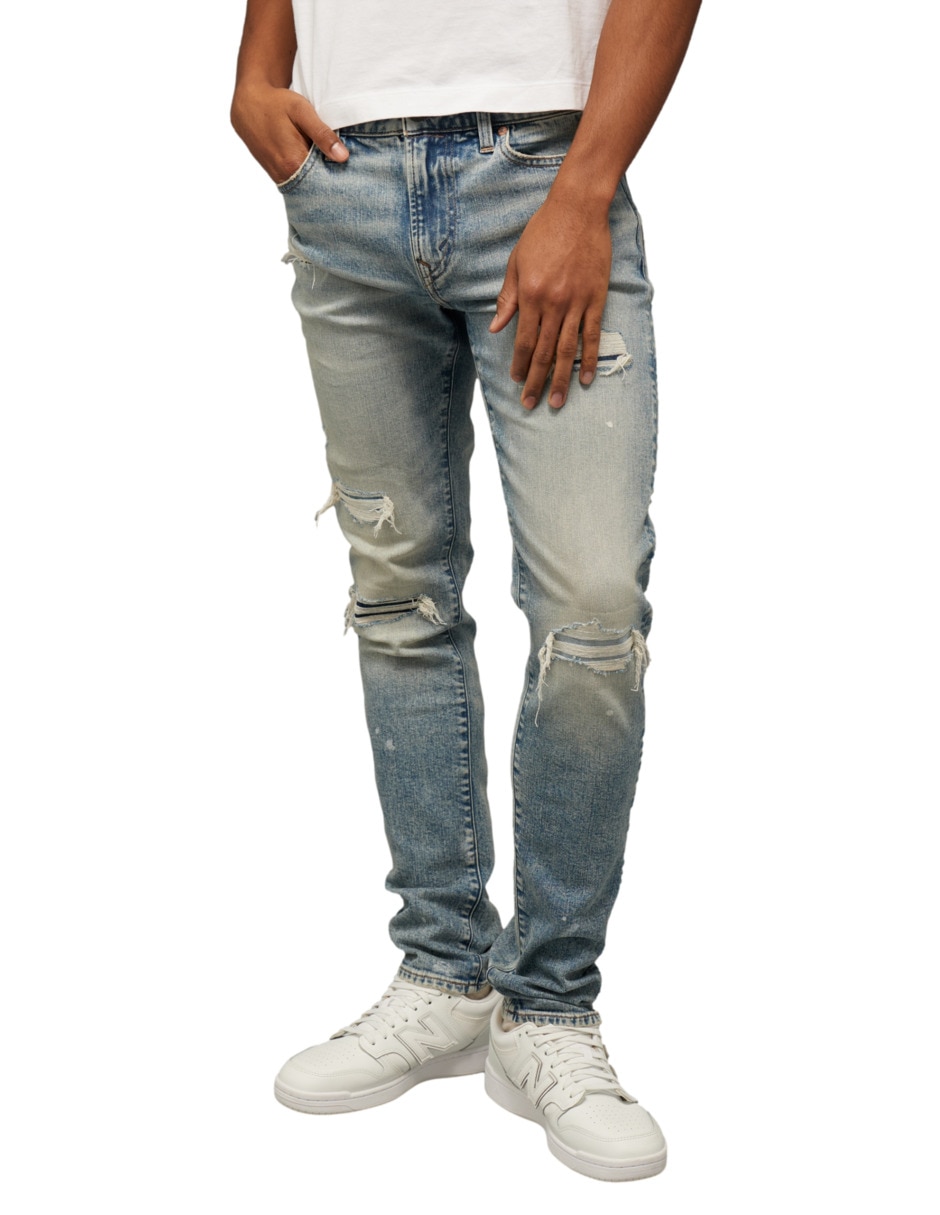 Jeans skinny lavado obscuro para hombre