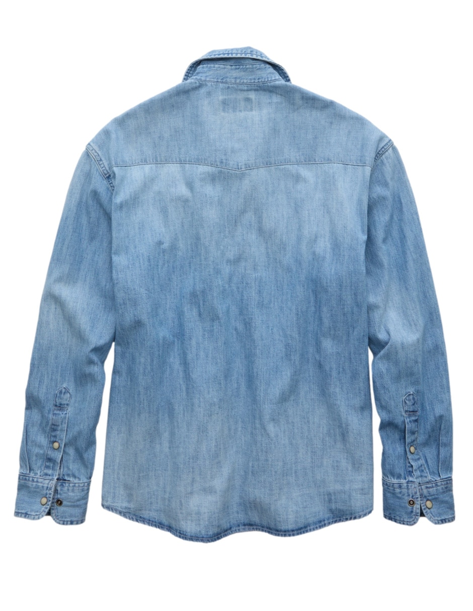 Camisa casual American Eagle manga larga para hombre
