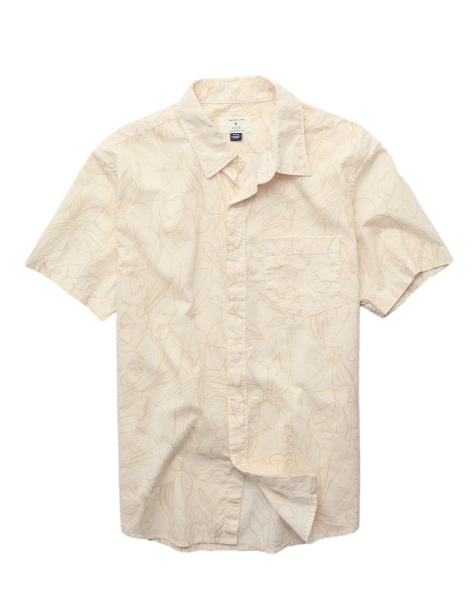 Camisa casual american eagle de algodón manga corta para hombre