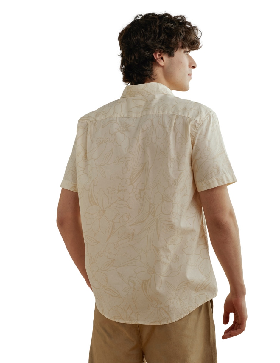 Camisa casual american eagle de algodón manga corta para hombre