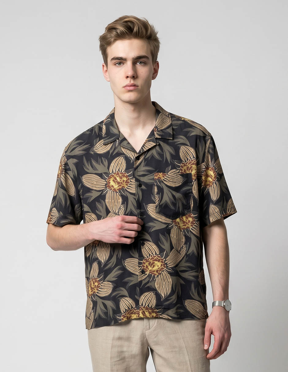Camisa casual manga corta para hombre