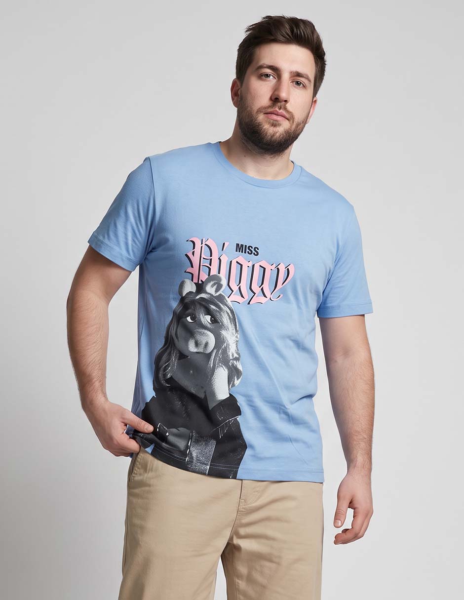 Playera Miss Piggy cuello redondo para hombre Playera Miss Piggy cuello redondo para hombre