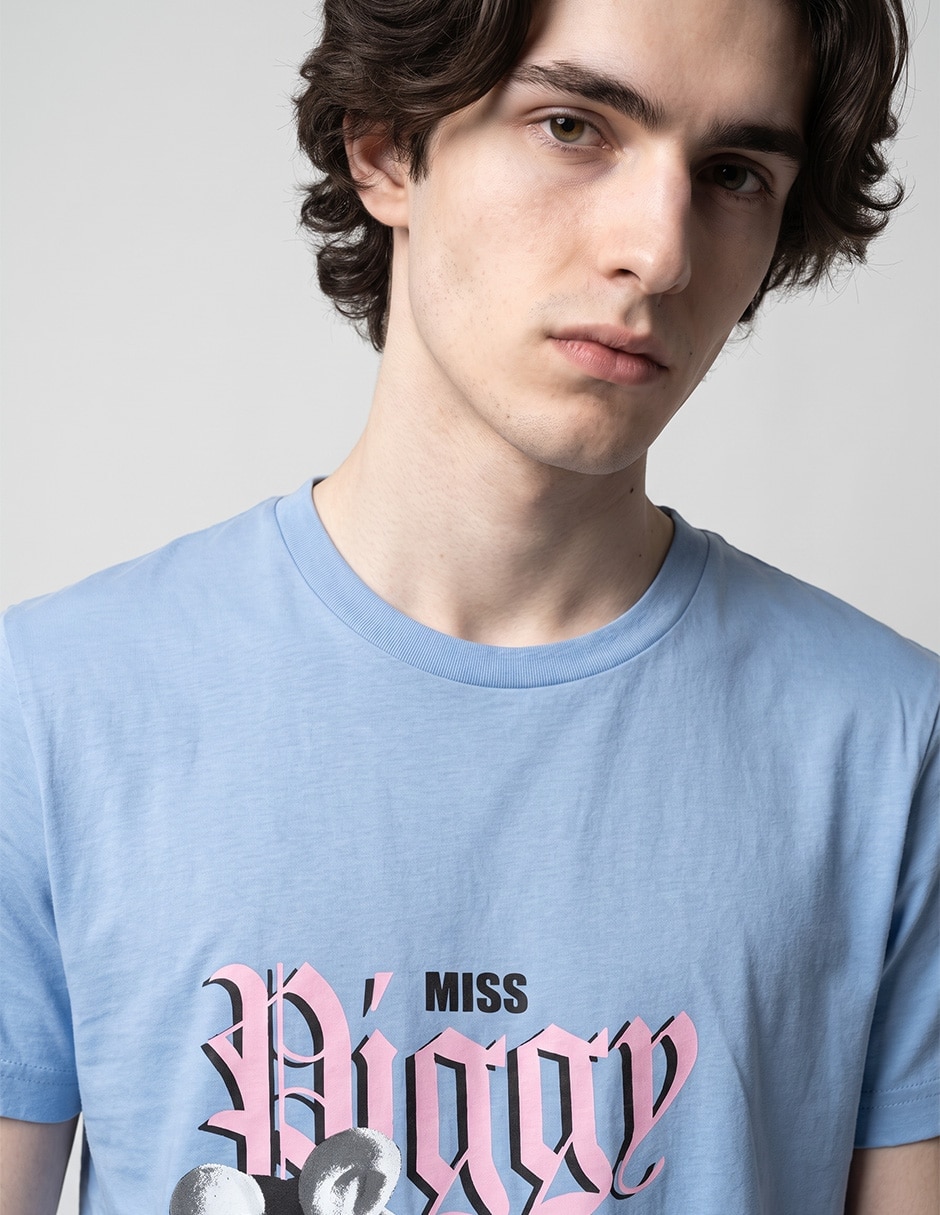 Playera Tee bar Miss Piggy cuello redondo para hombre