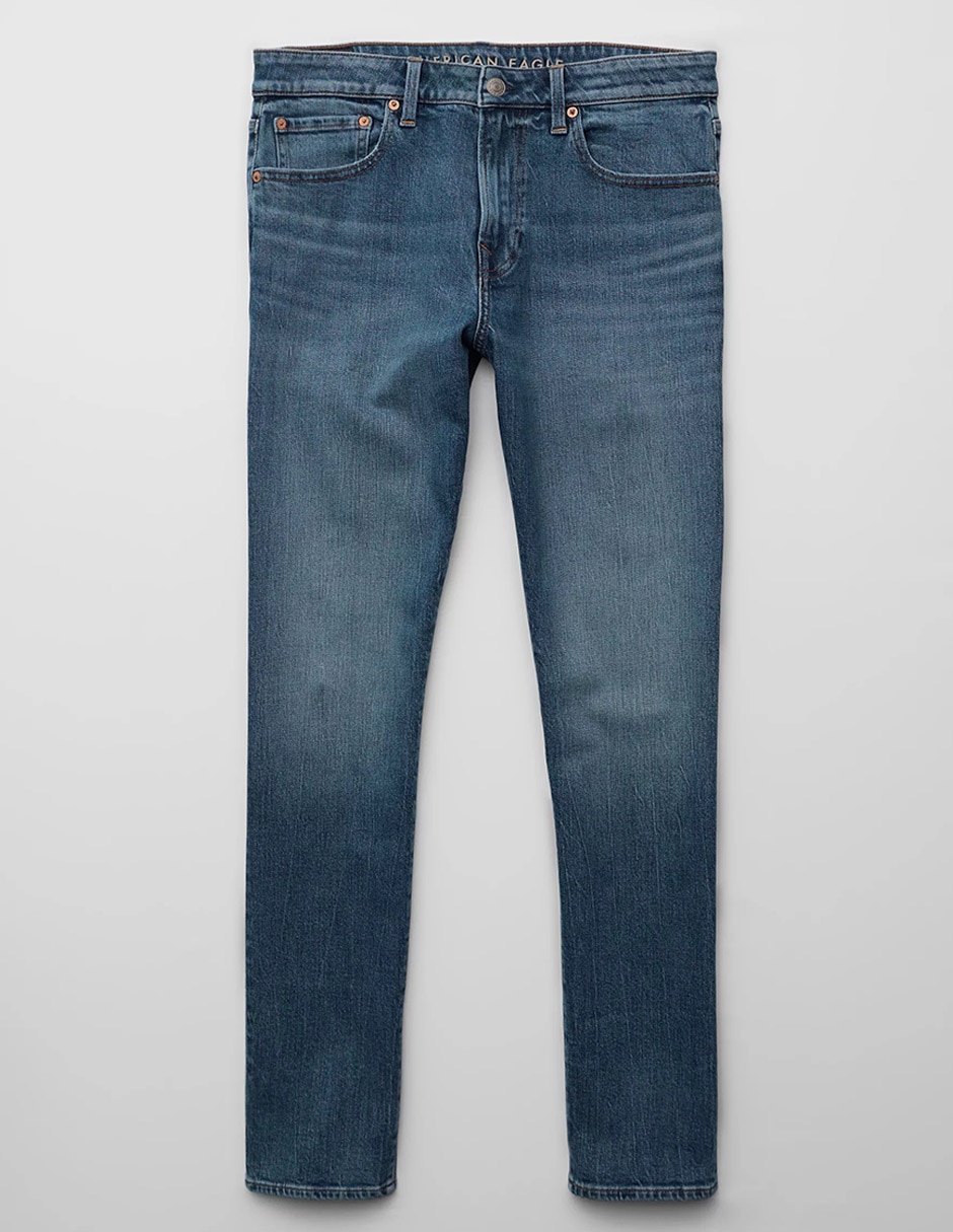 Jeans slim lavado obscuro para hombre