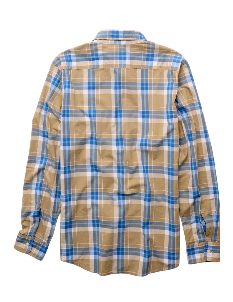 Camisa casual american eagle de algodón manga larga para hombre