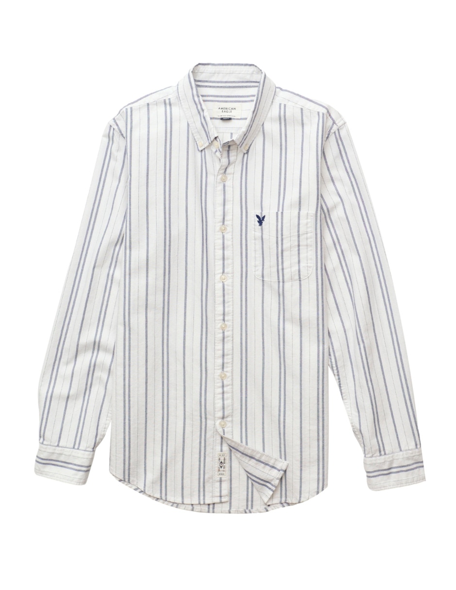Camisa casual American Eagle manga larga para hombre