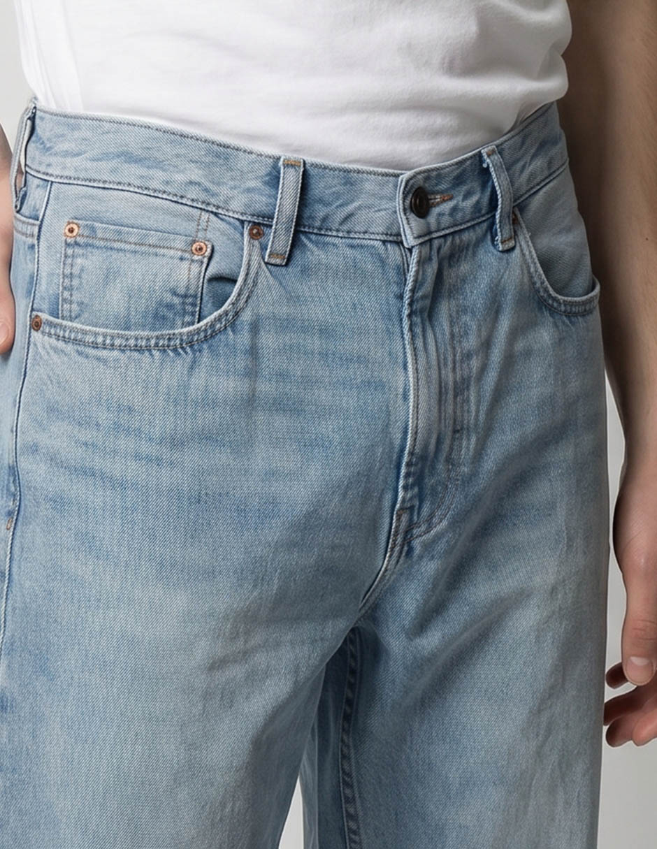 Jeans recto lavado claro para hombre 3