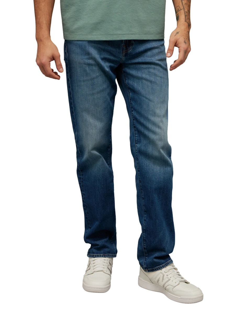Jeans straight lavado obscuro para hombre