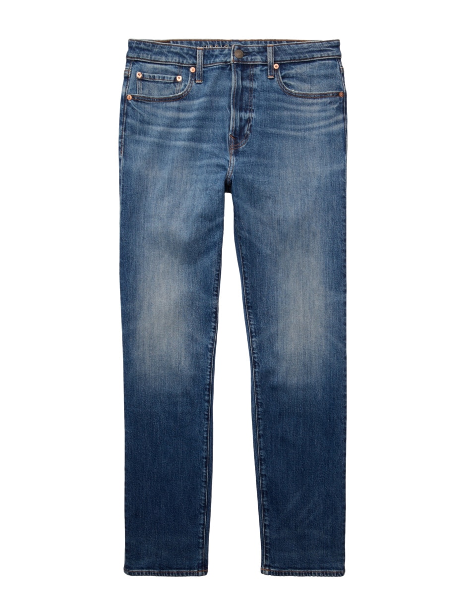 Jeans straight American Eagle lavado obscuro para hombre