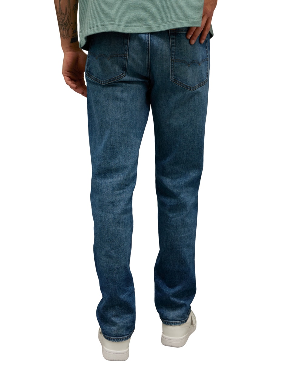 Jeans straight American Eagle lavado obscuro para hombre