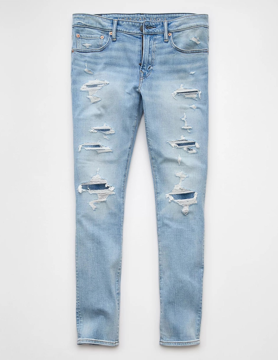 Jeans skinny lavado obscuro para hombre