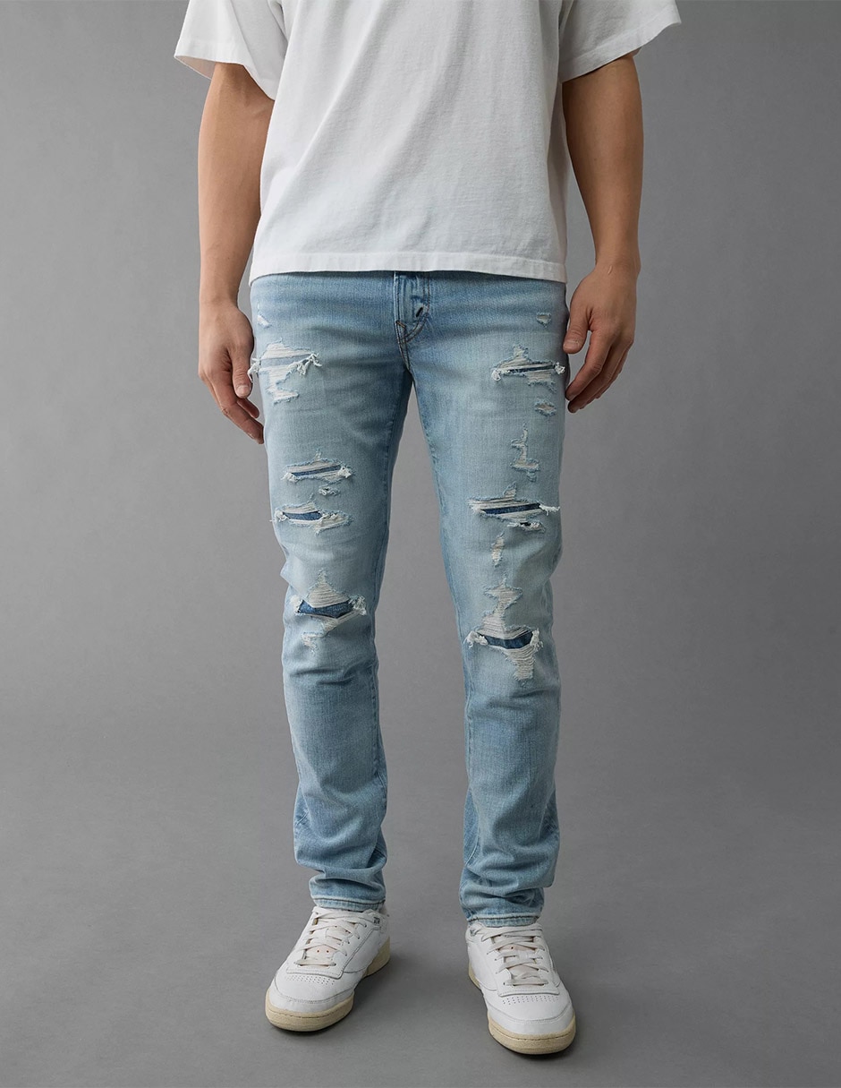 Jeans skinny American Eagle lavado obscuro para hombre