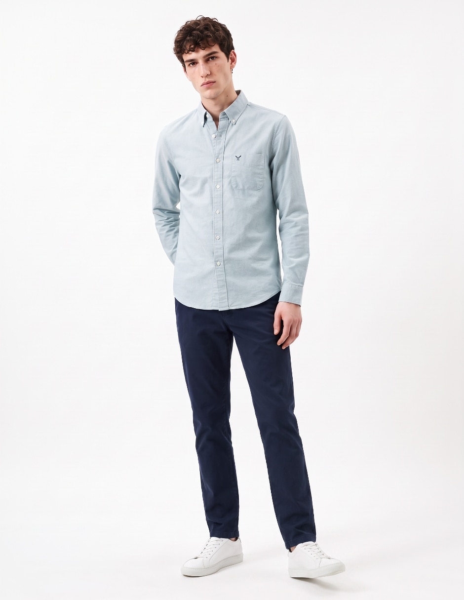 "camisa/sobrecamisa" casual "de" (si aplica) algodón "manga" larga "para hombre" 3