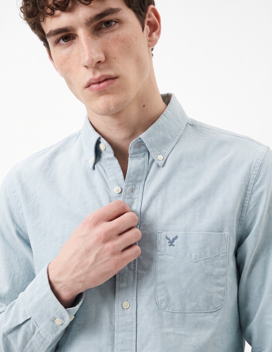 "camisa/sobrecamisa" casual "de" (si aplica) algodón "manga" larga "para hombre" 4