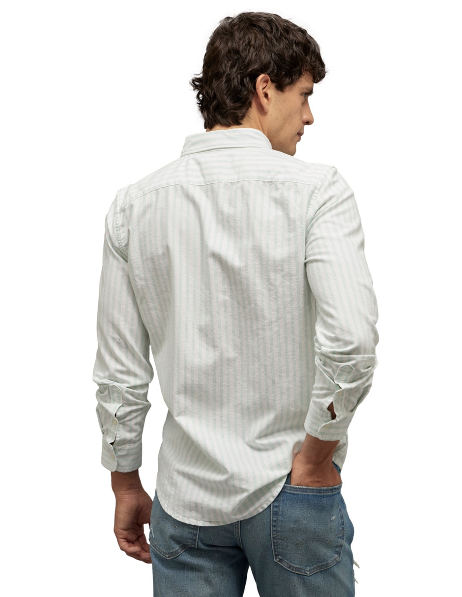Camisa casual American Eagle manga larga para hombre