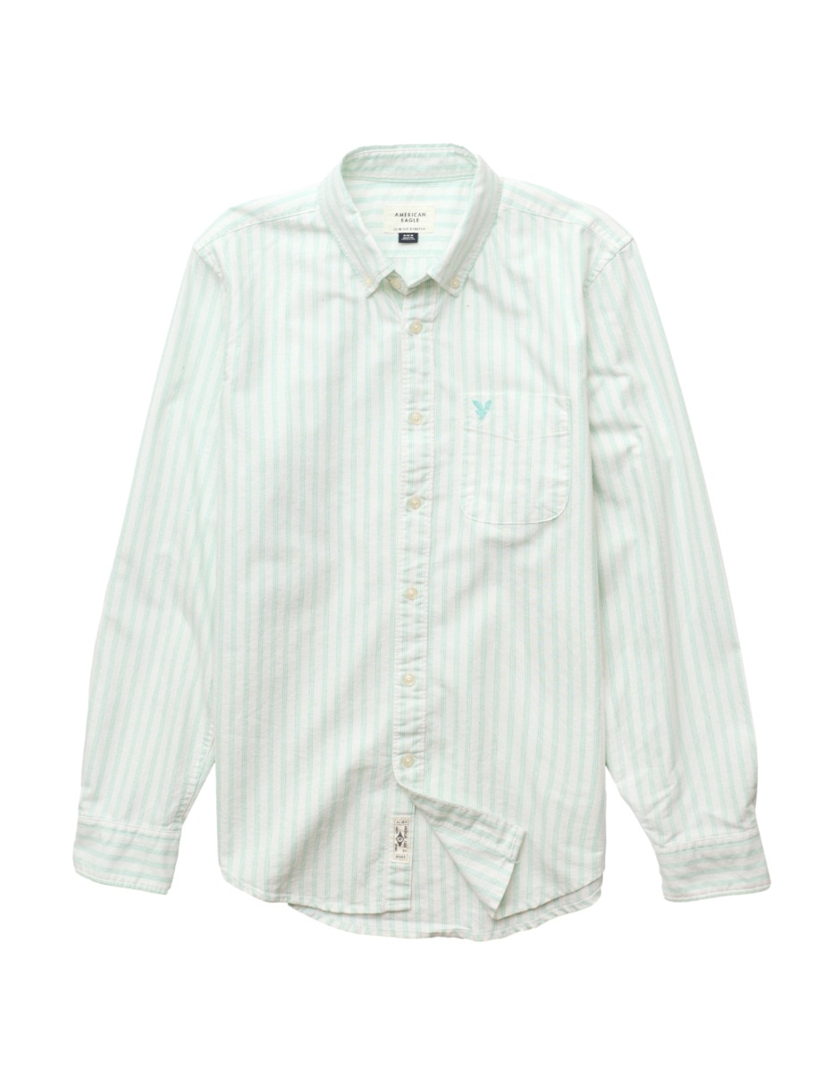 Camisa casual American Eagle manga larga para hombre
