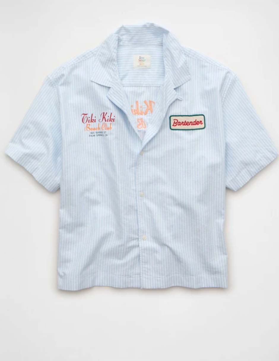 Camisa manga larga de algodón American Eagle para hombre