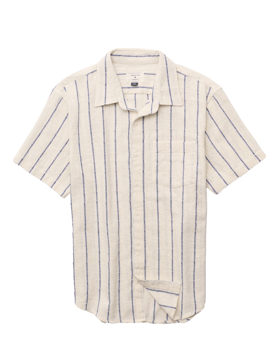 Camisa casual American Eagle de algodón manga corta para hombre