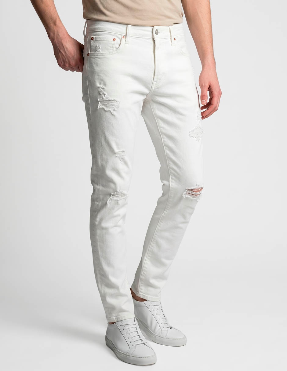 Jeans slim lavado claro para hombre