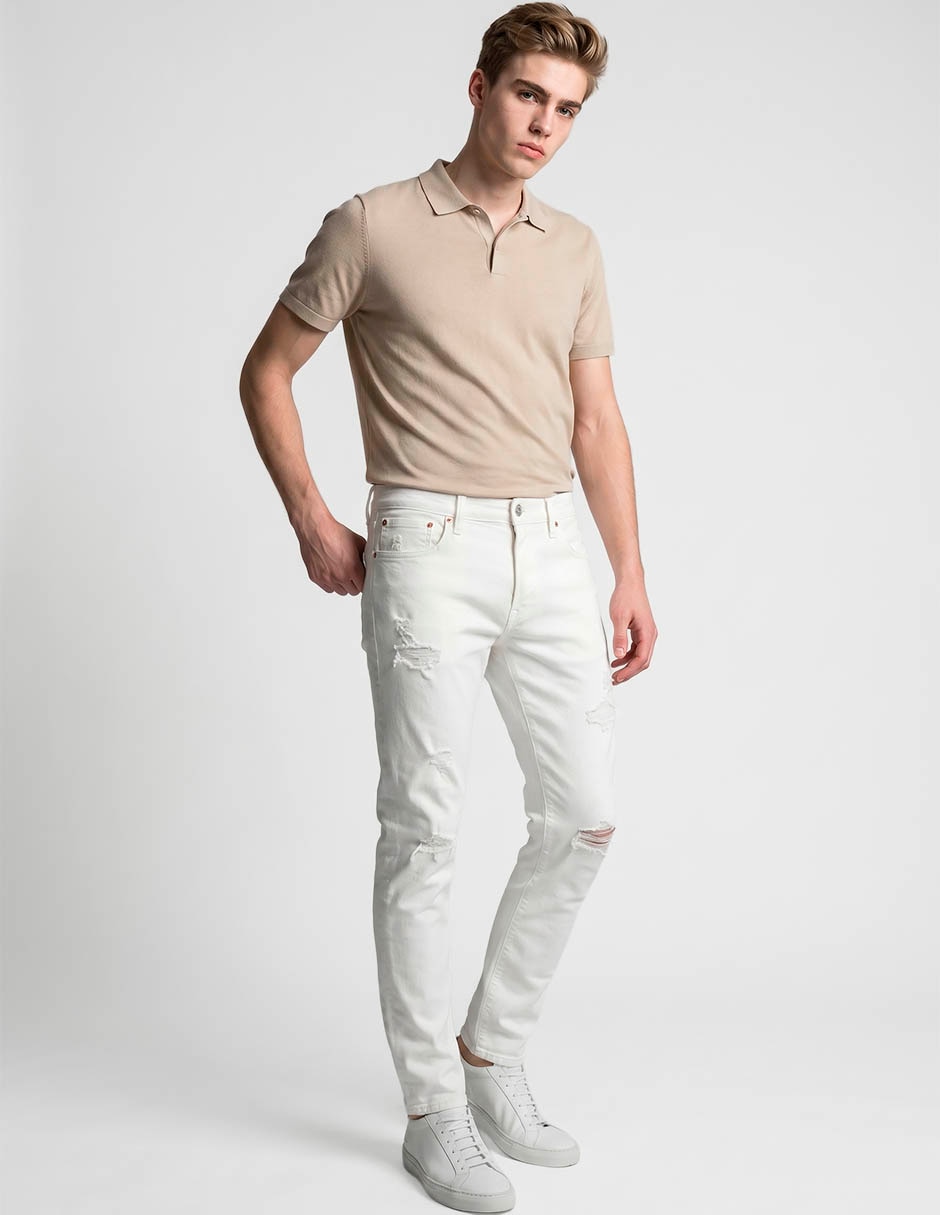 Jeans slim lavado claro para hombre 3