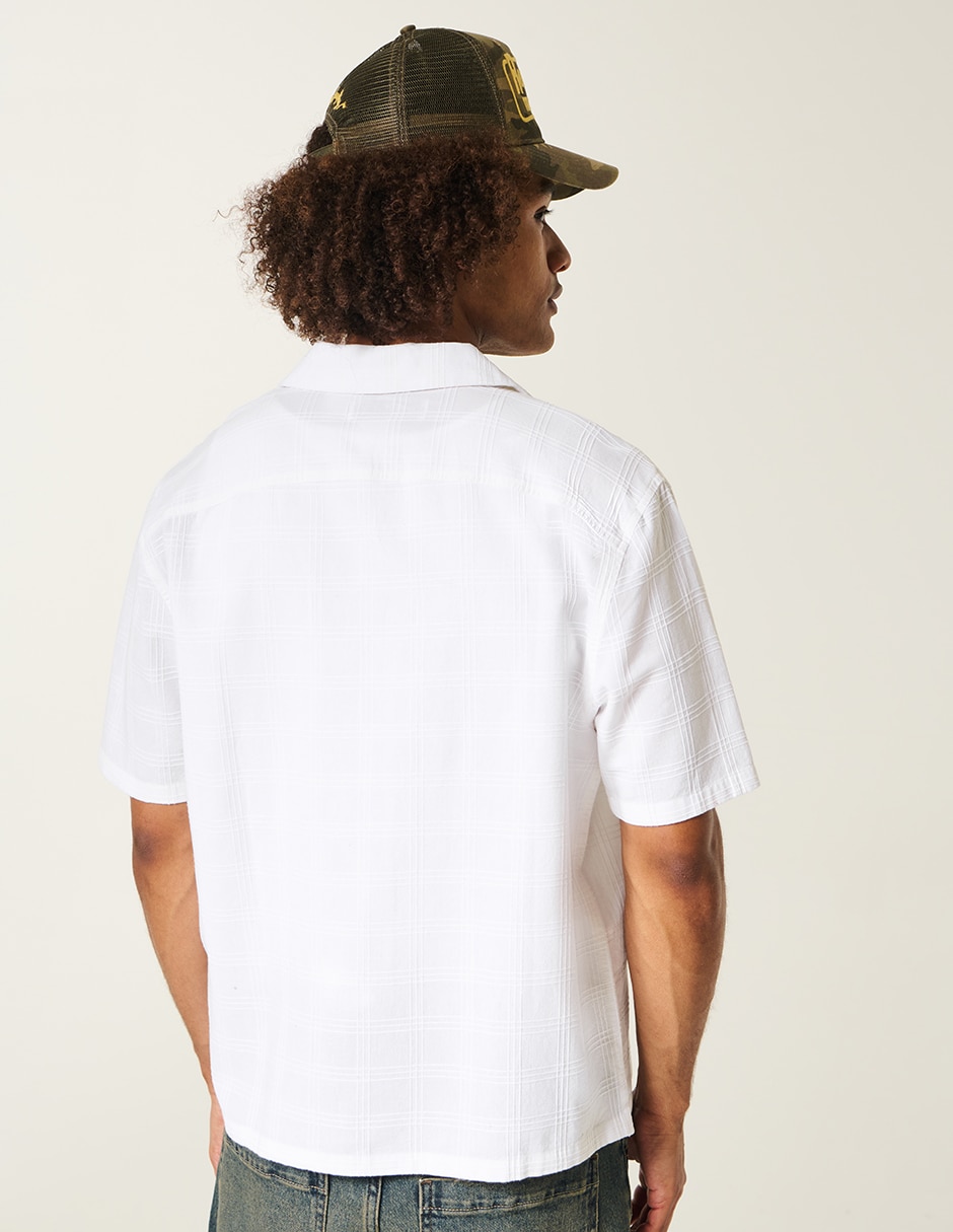 Camisa casual Hollister de algodón manga corta para hombre