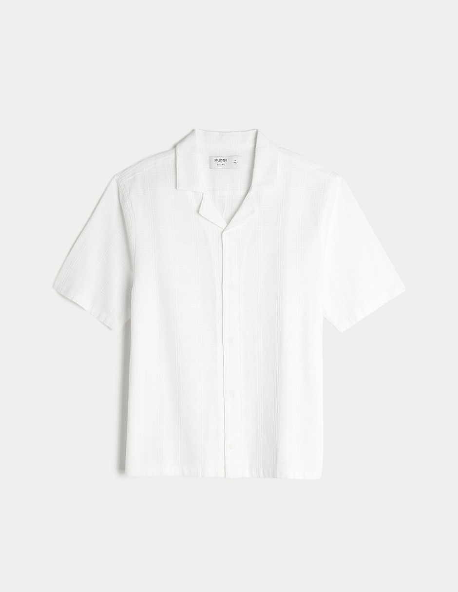 Camisa casual de algodón manga corta para hombre