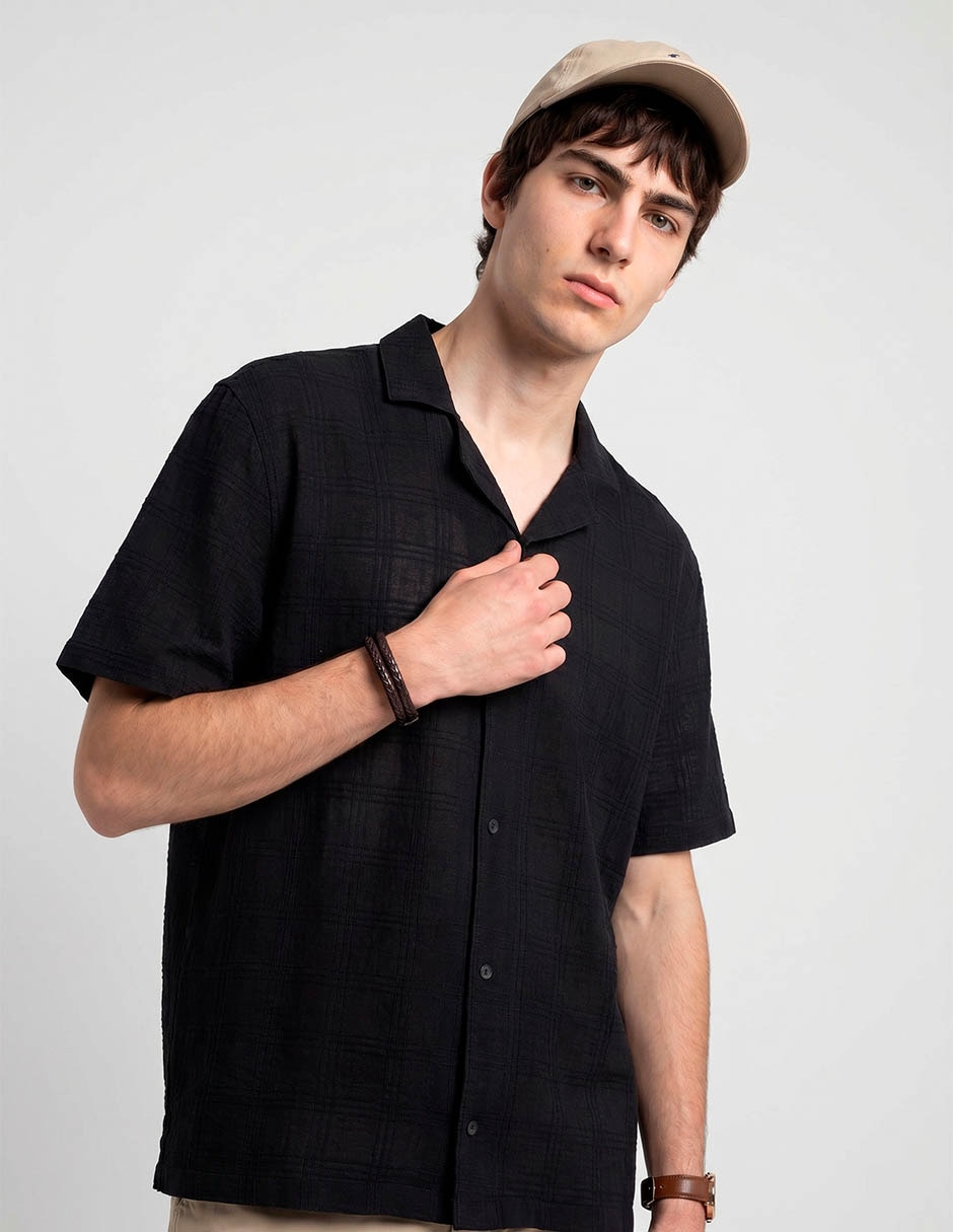 Camisa casual de algodón manga corta para hombre 3