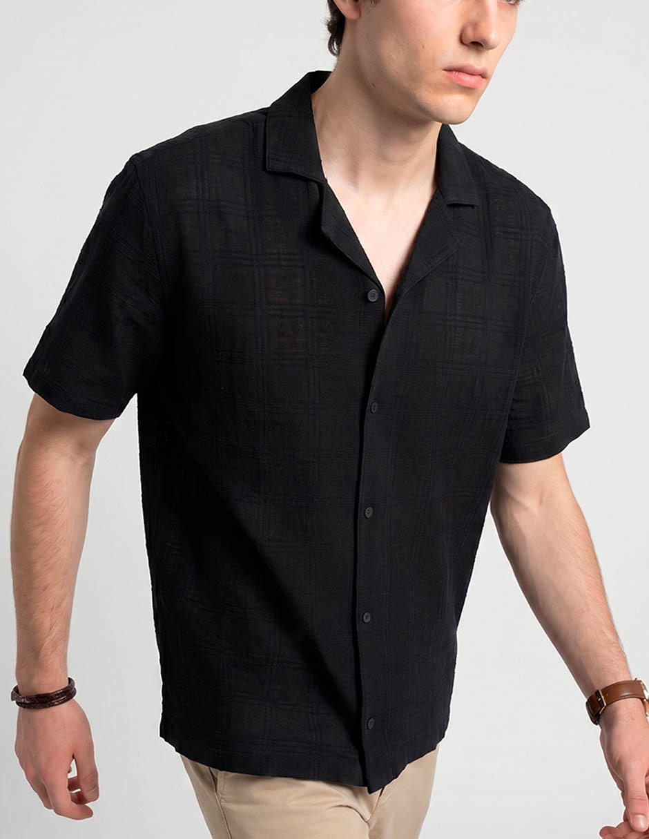 Camisa casual de algodón manga corta para hombre 4