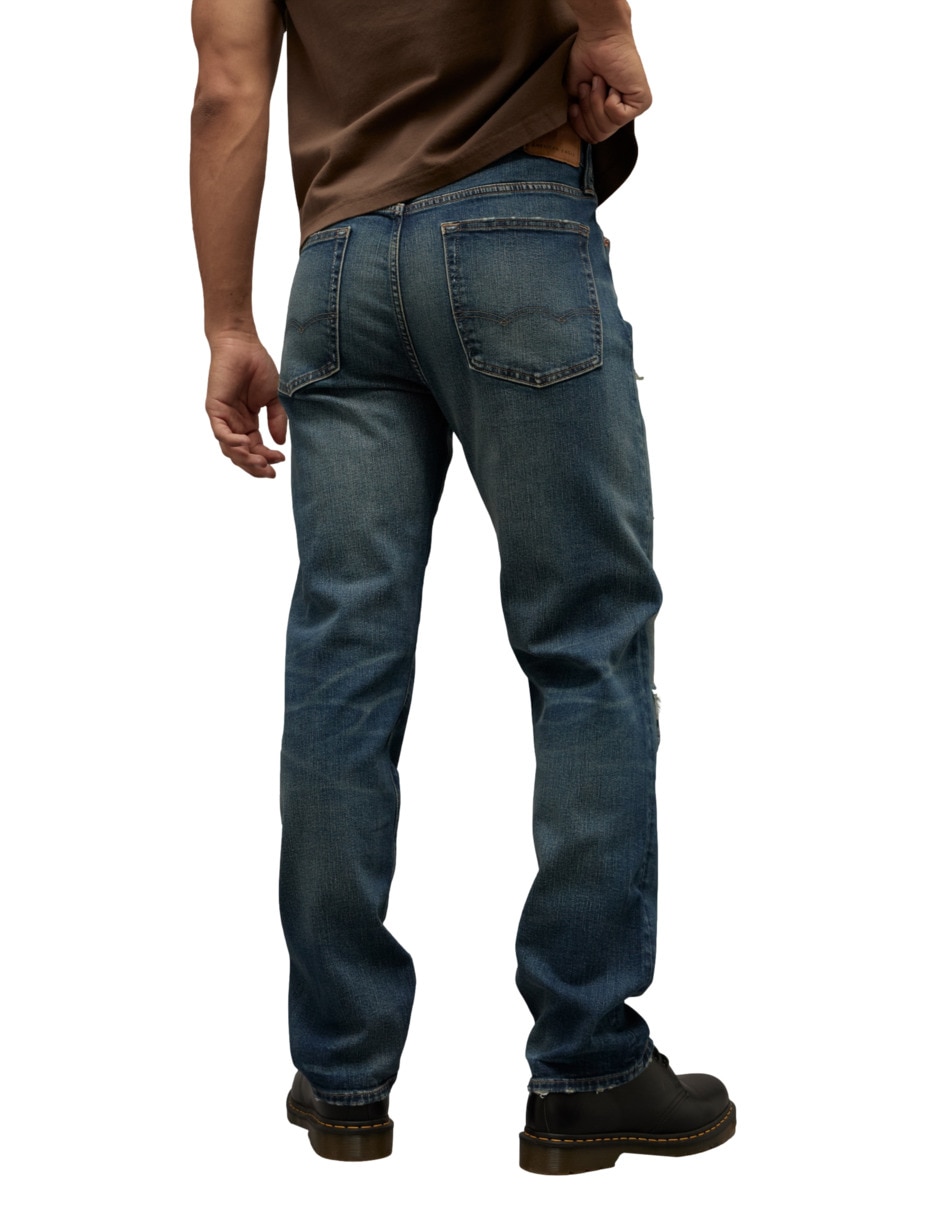 Jeans straight lavado obscuro para hombre 2
