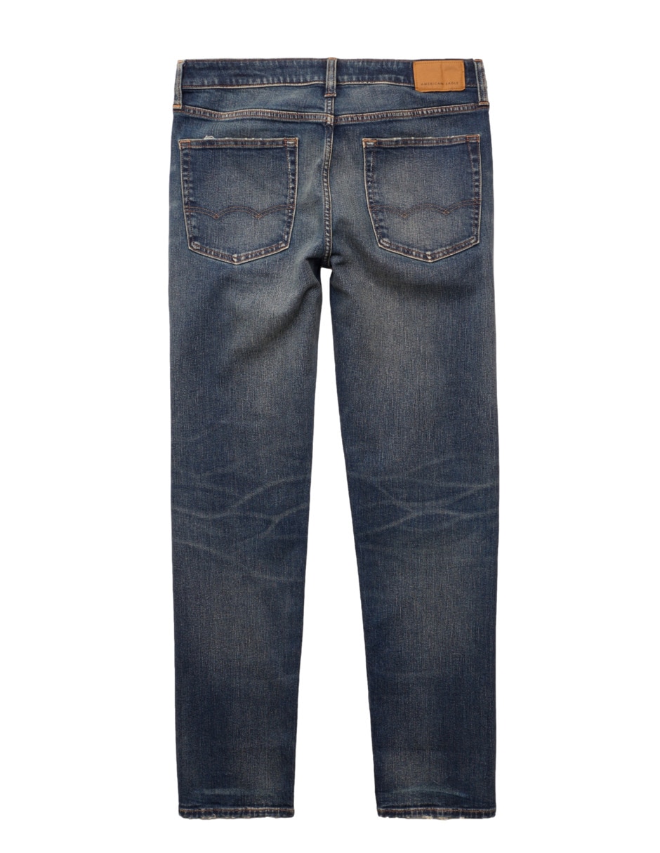 Jeans straight lavado obscuro para hombre 3