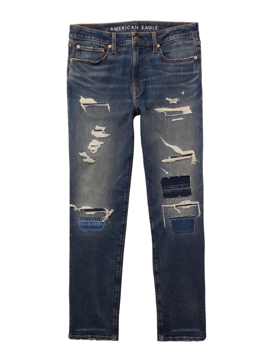 Jeans straight lavado obscuro para hombre 4