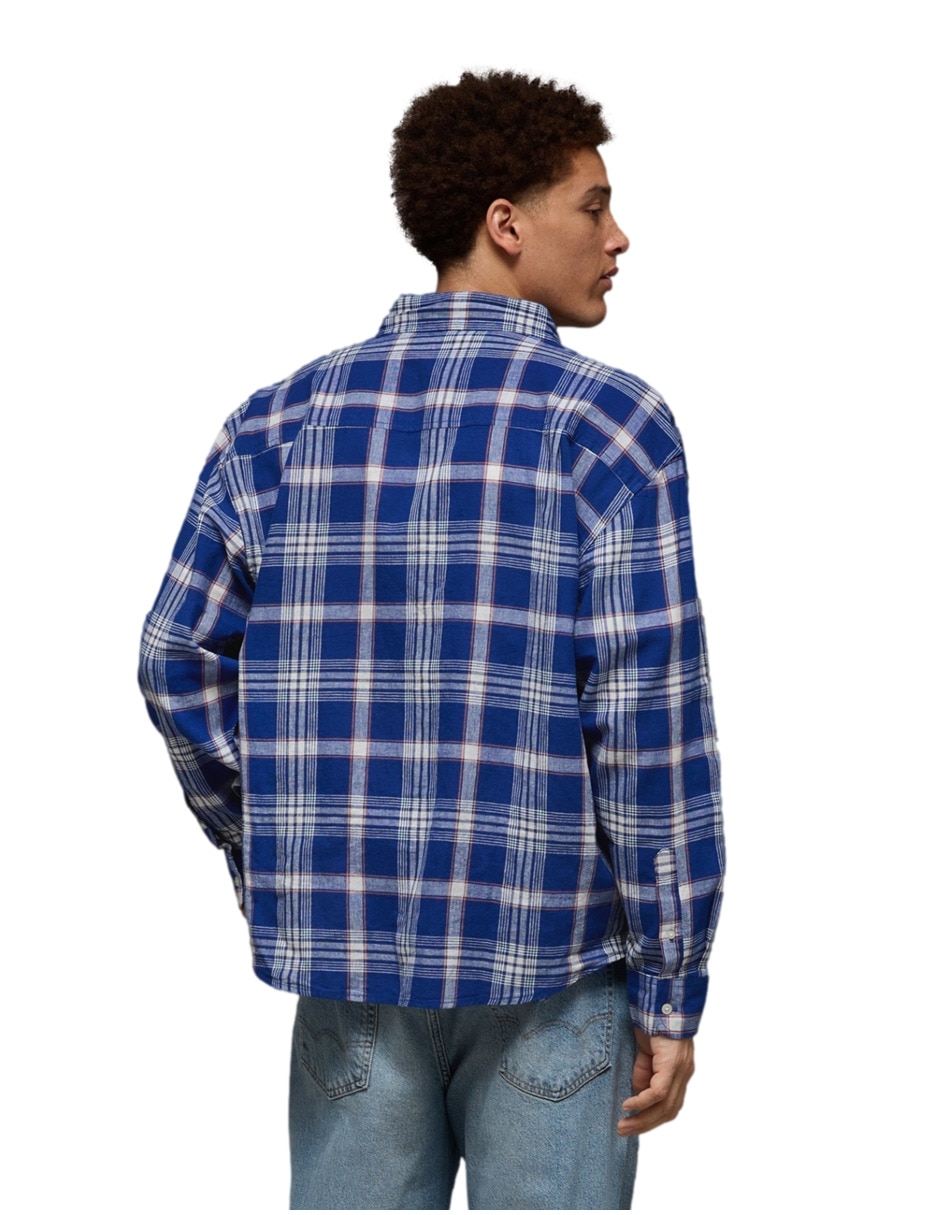 Camisa American Eagle de lino manga larga para hombre