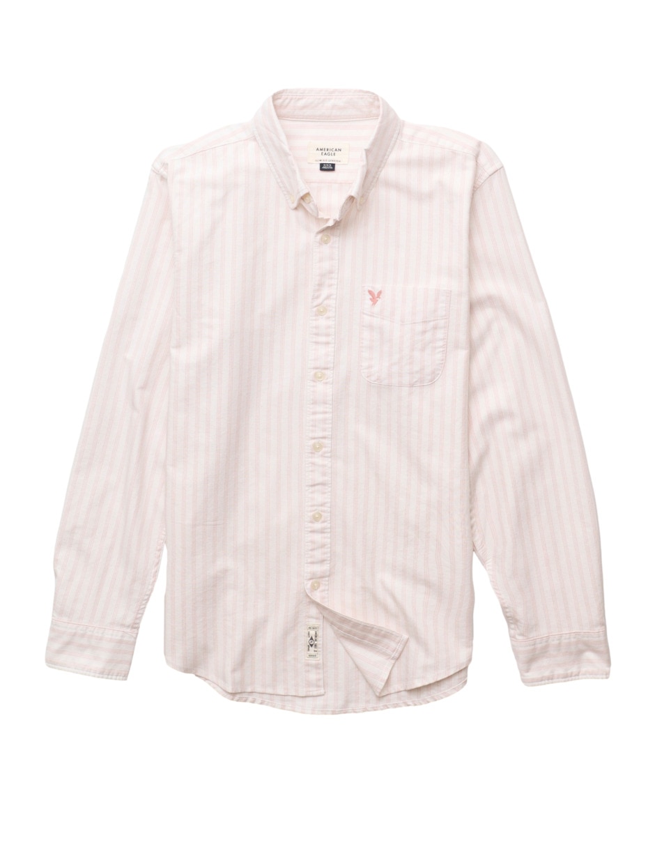 Camisa American Eagle de algodón manga larga para hombre