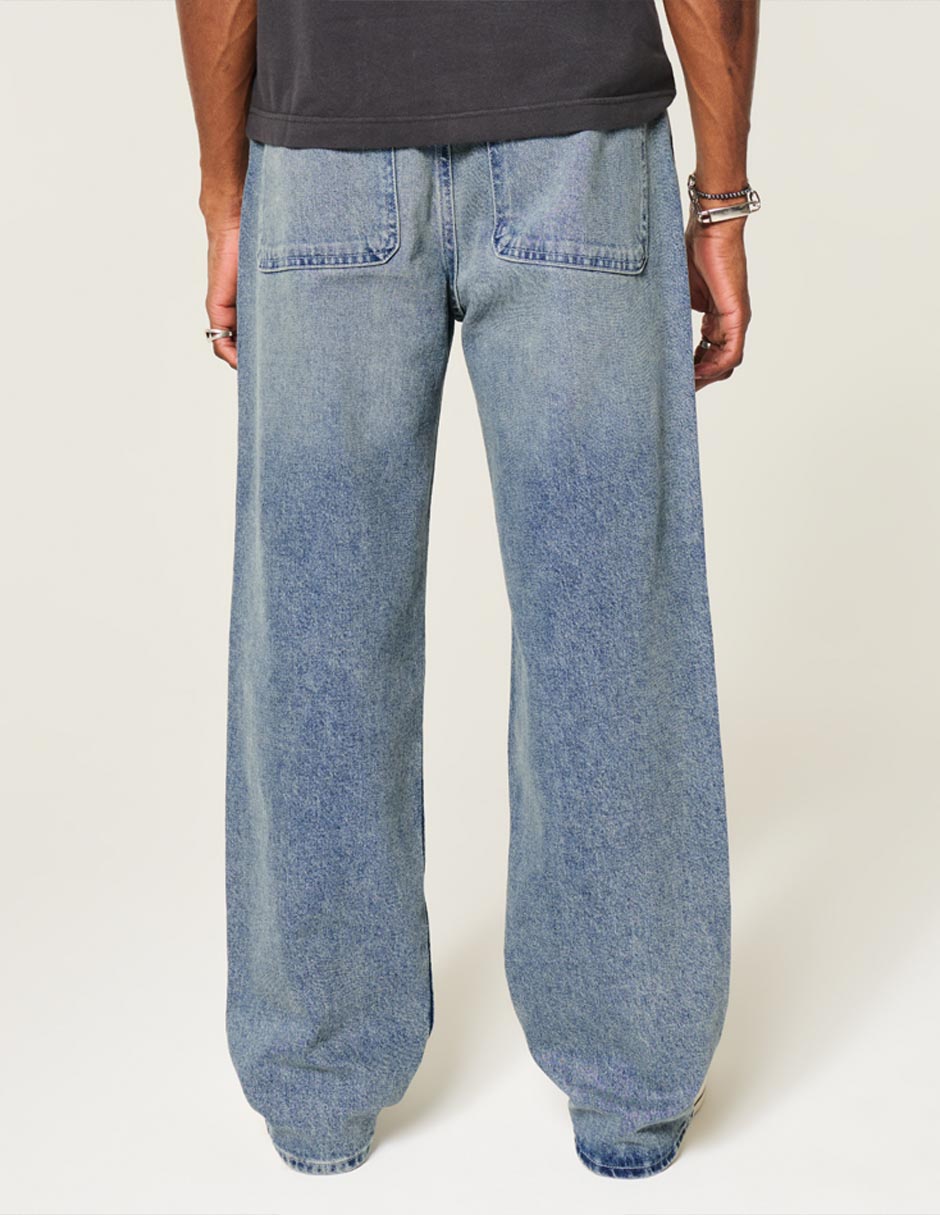 Jeans baggy lavado medio para hombre 4