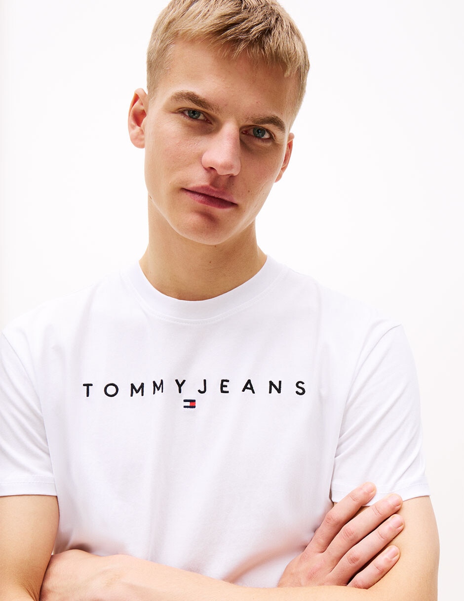 Playera Tjm Linear Logo manga corta para hombre 4