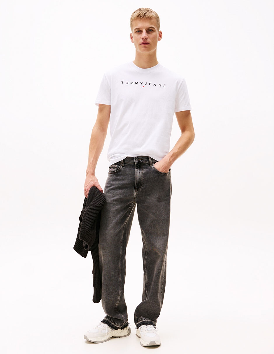Playera Tjm Linear Logo manga corta para hombre 2