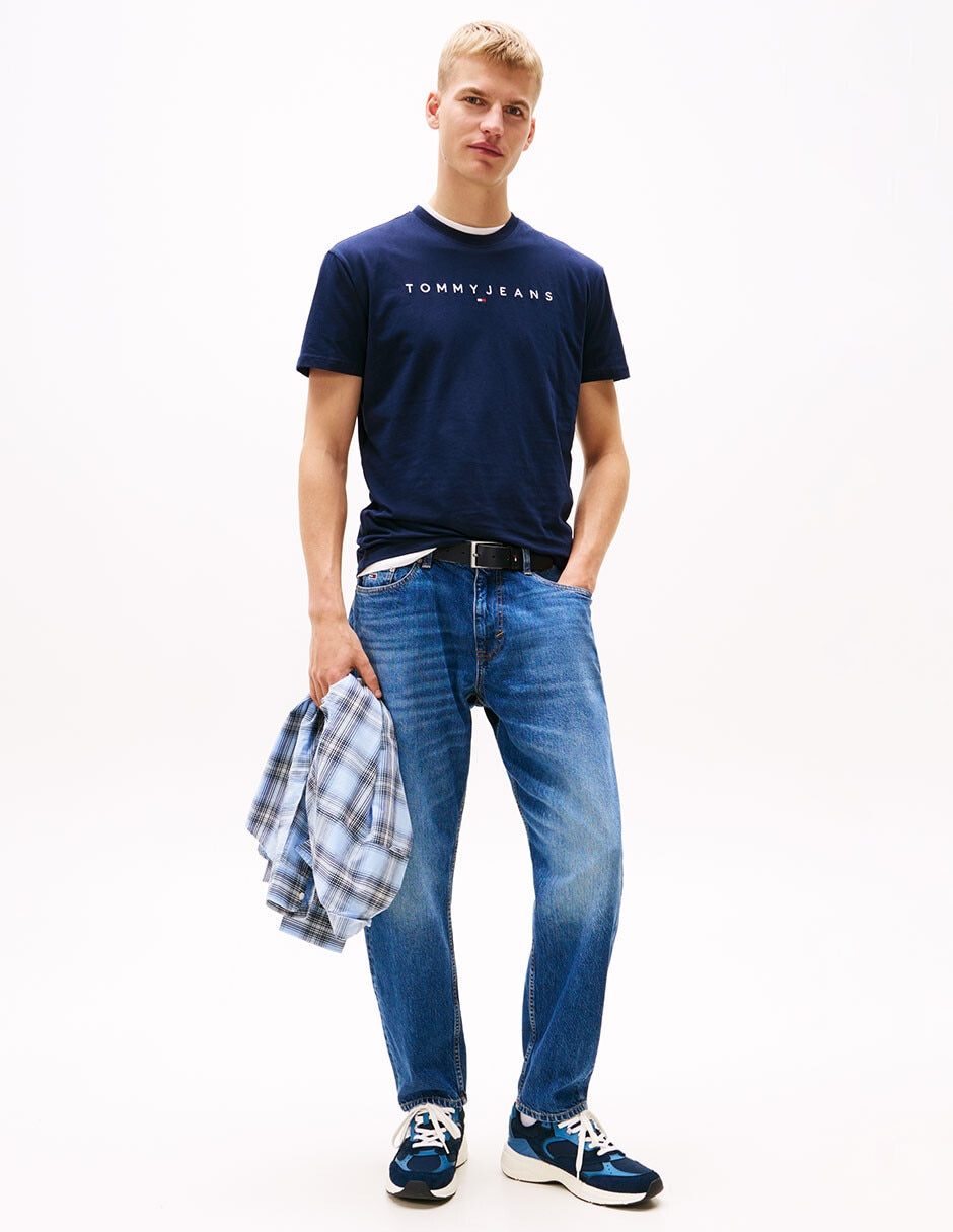 Playera Tjm Linear Logo manga corta para hombre 5