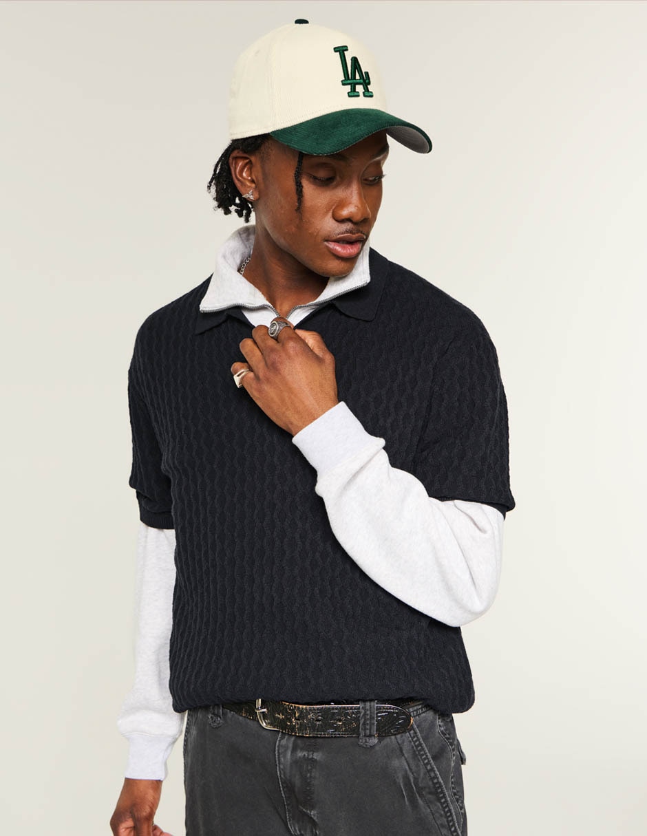 Camisa Casual Hollister De Algodón Manga Corta Para Hombre