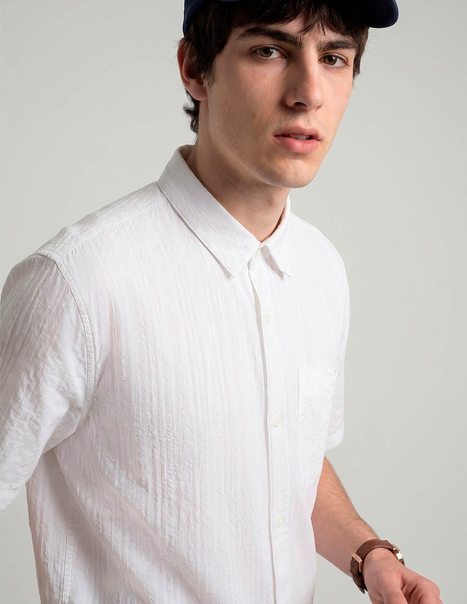 Camisa casual hollister de algodón manga corta para hombre