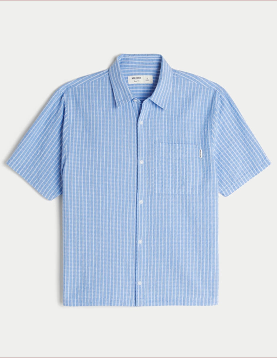 Camisa Casual De Algodón Manga Corta Para Hombre