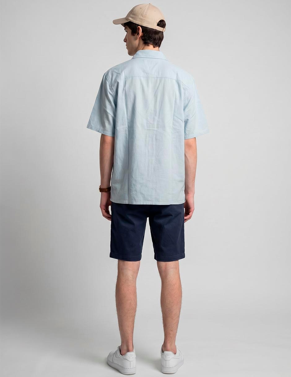 Camisa casual de algodón manga corta para hombre