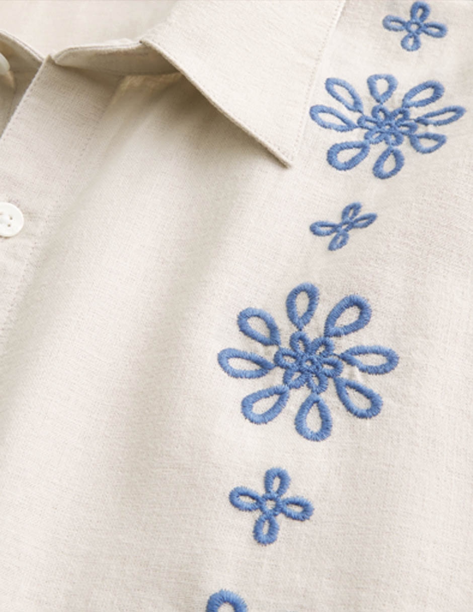 Camisa casual Hollister de algodón manga corta para hombre