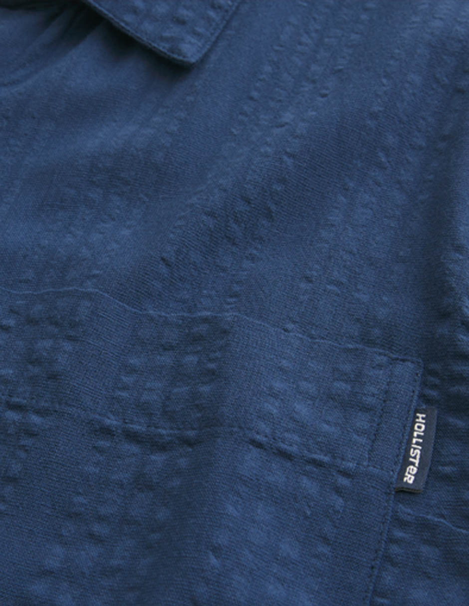 Camisa Casual Hollister De Algodón Manga Corta Para Hombre