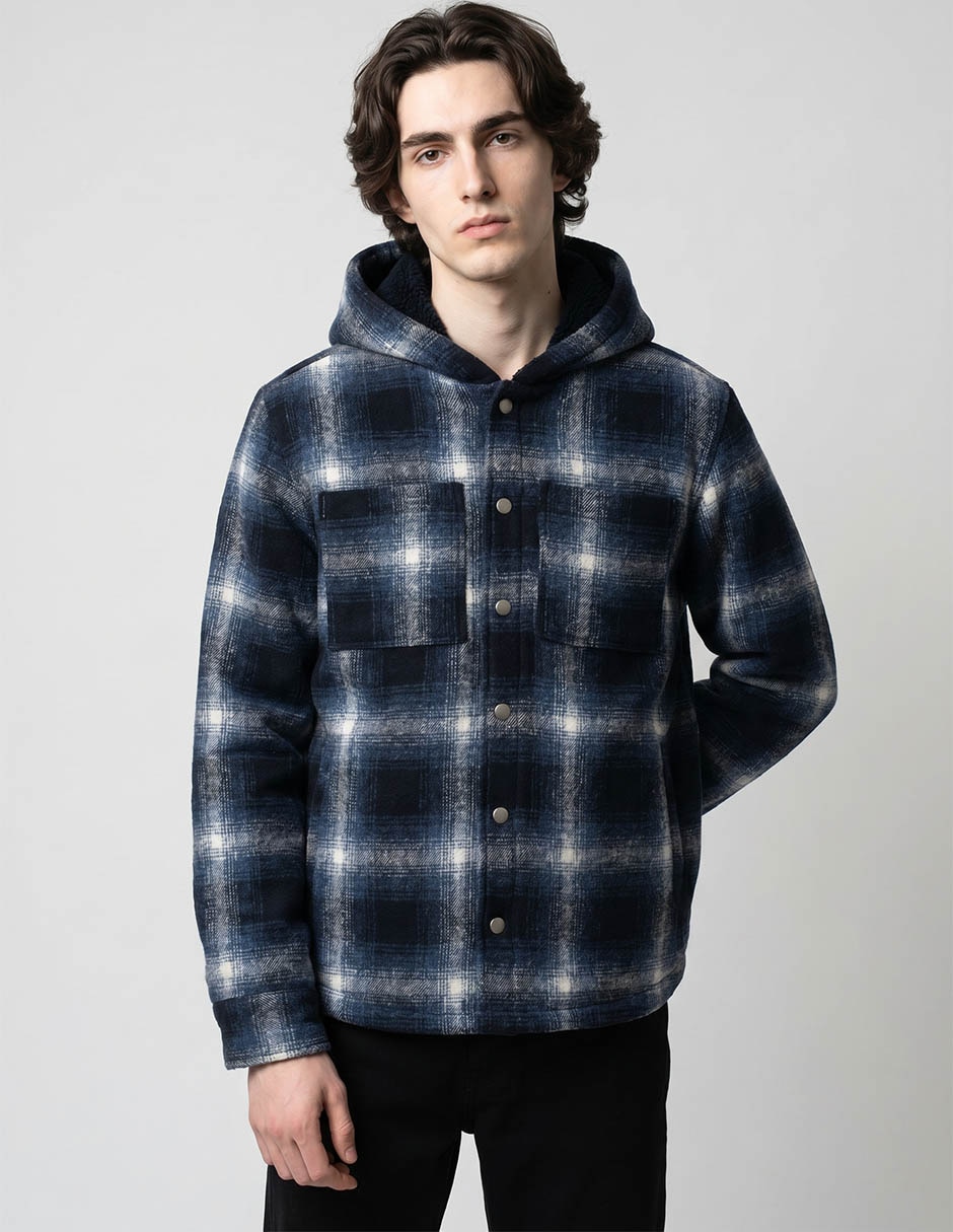 Chamarra casual con capucha para hombre Chamarra casual con capucha para hombre