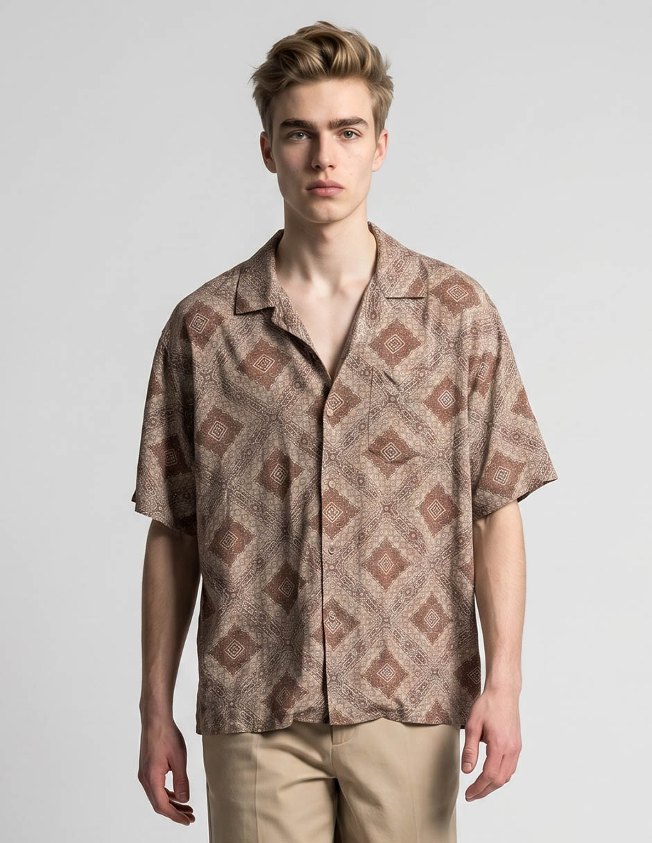 Camisa casual manga corta para hombre