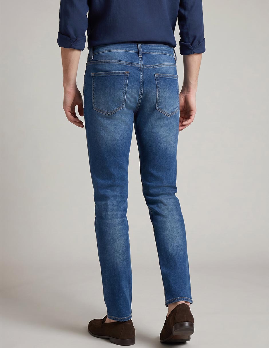 Jeans slim lavado medio para hombre 2