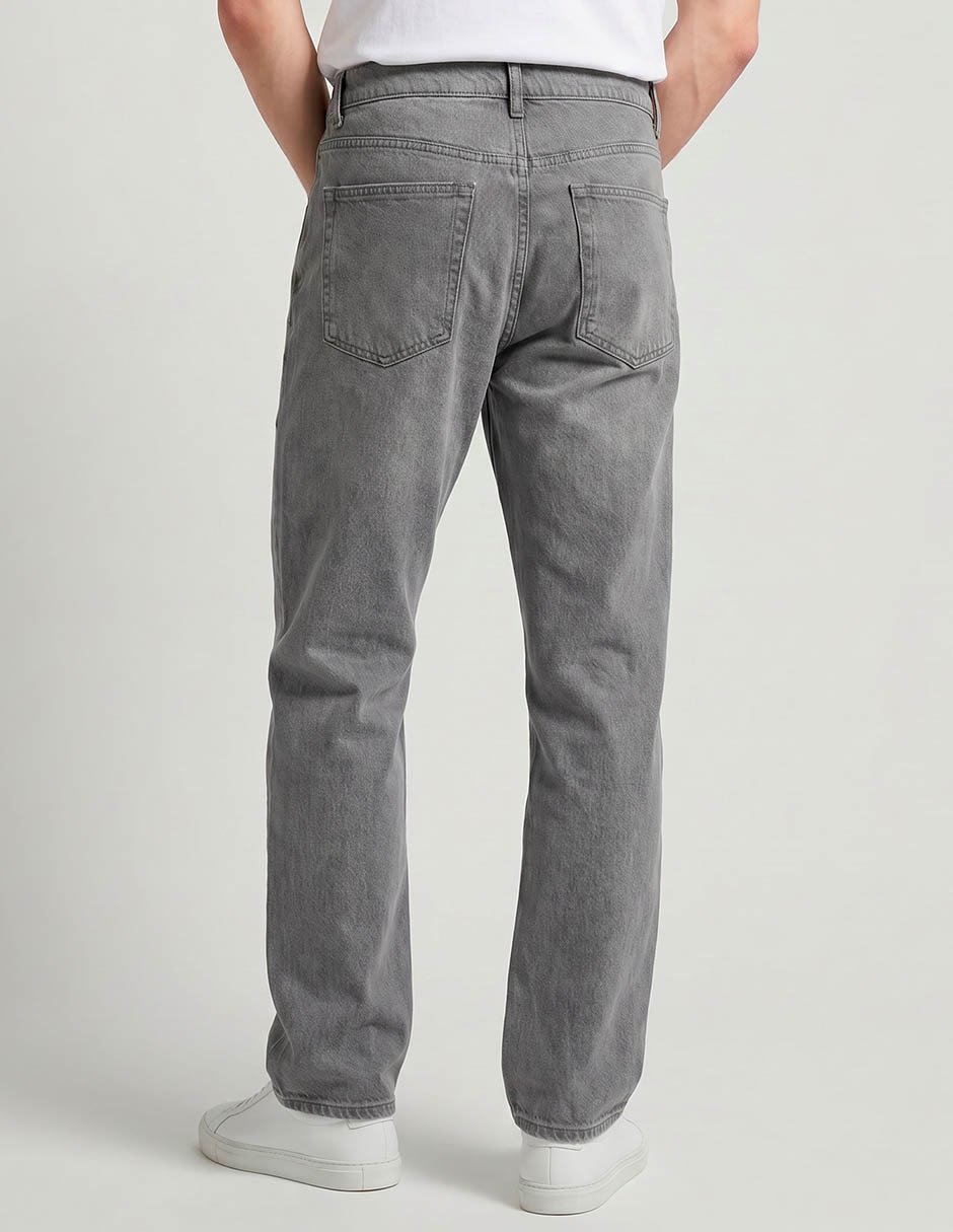 Jeans recto lavado claro para hombre 2