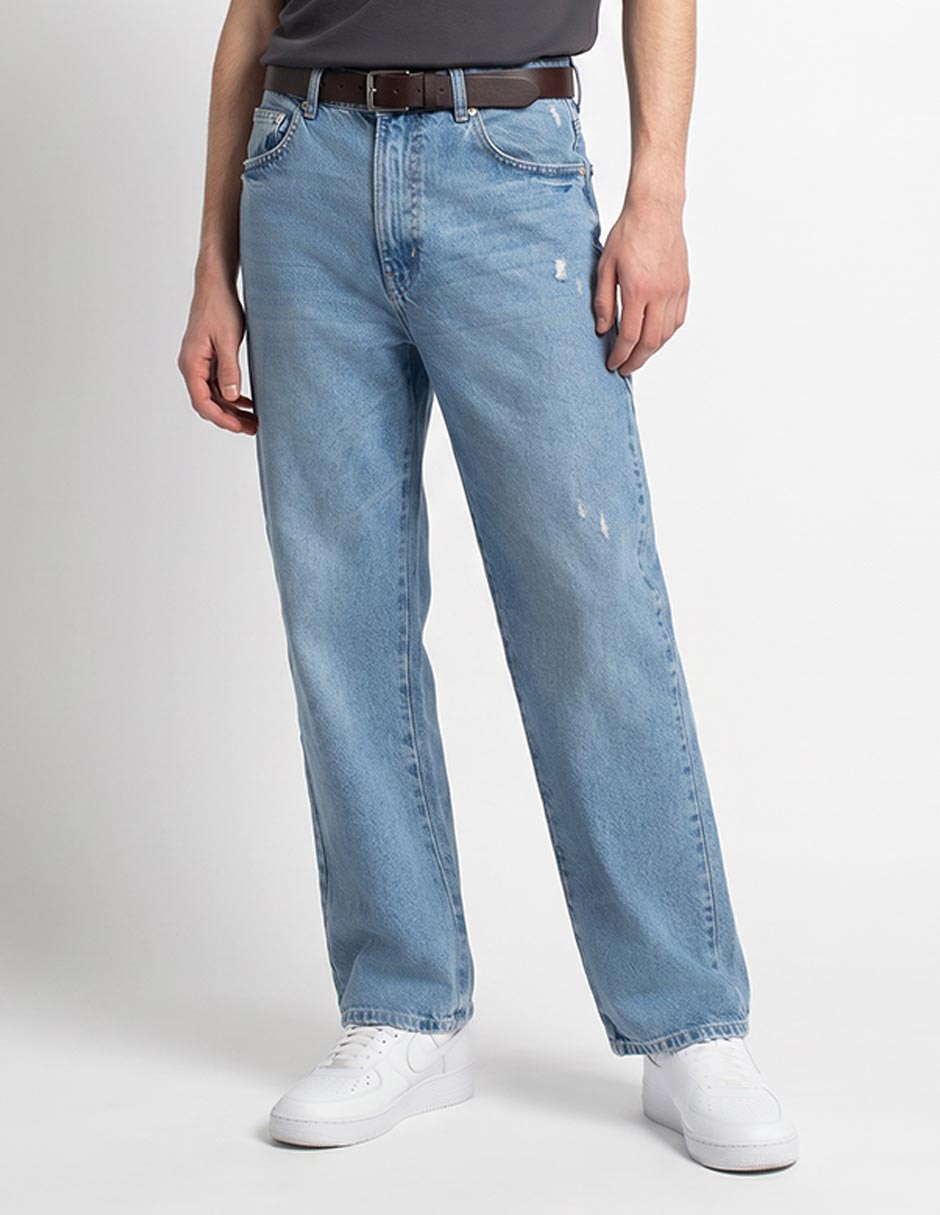 'jeans' regular wide leg that's it liv-98 'lavado' bleach 'para hombre'