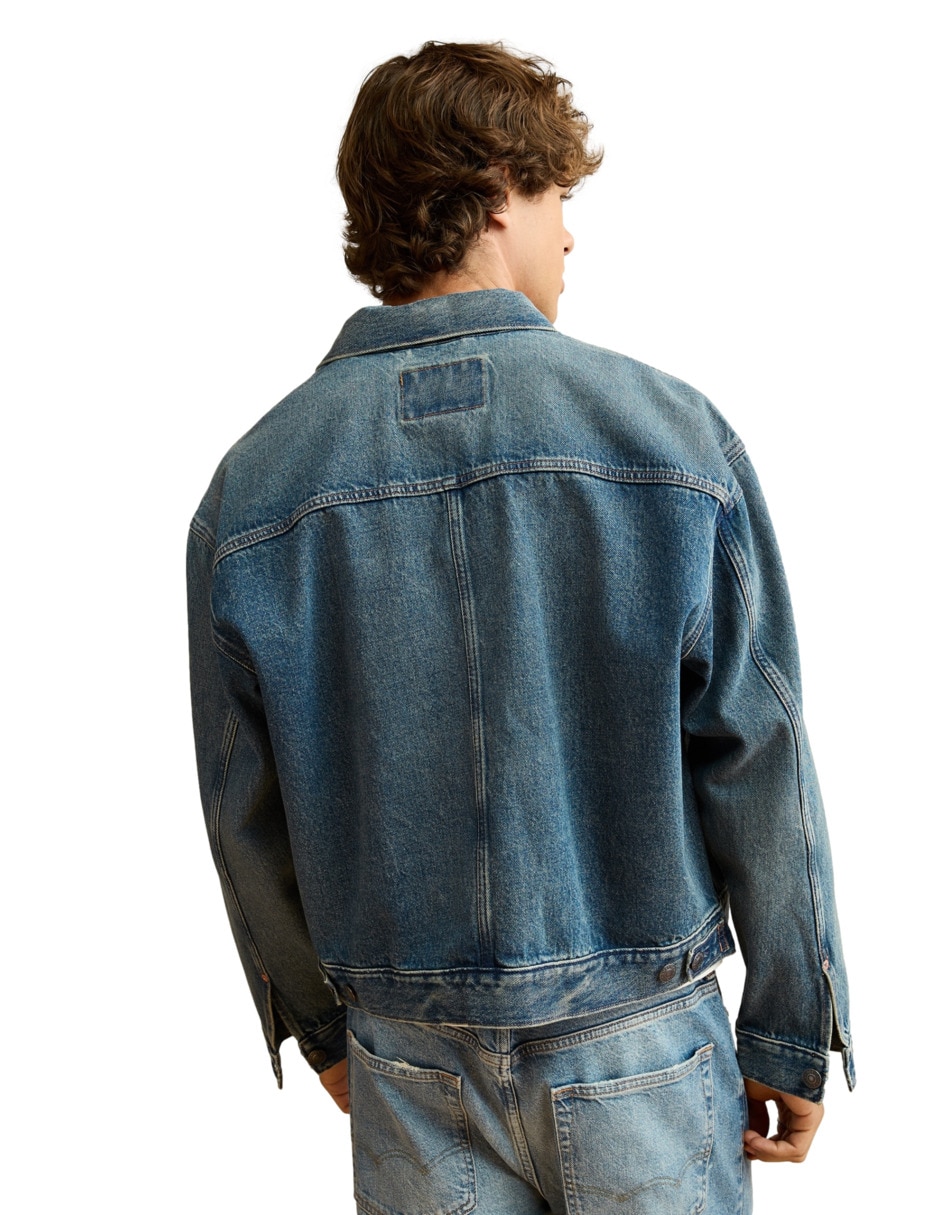 Chamarra denim denim jacket de algodón para hombre 1
